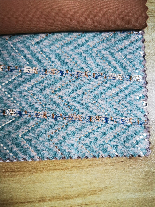 2 ways hot stamping wave suede fabric