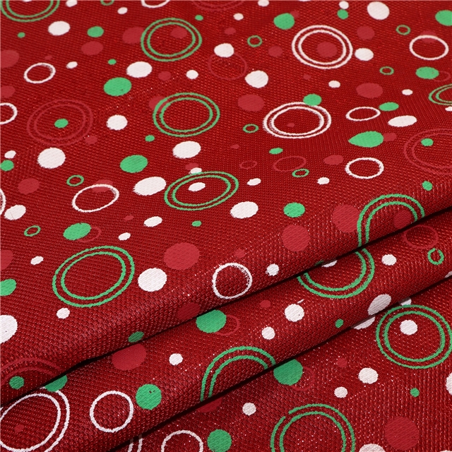 bright silk christmas circle wave dot offset printing plush bottom fabric