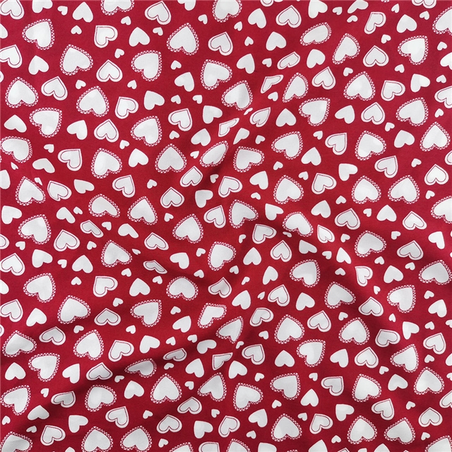 Micro-stretch printed heart-shaped fabric