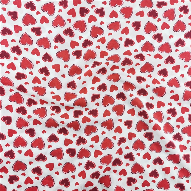Micro-stretch printed heart-shaped fabric