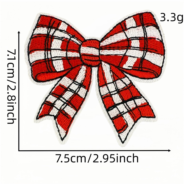 back with glue christmas bow series embroidery patch (back with glue)