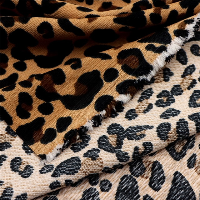 leopard print corduroy fabric