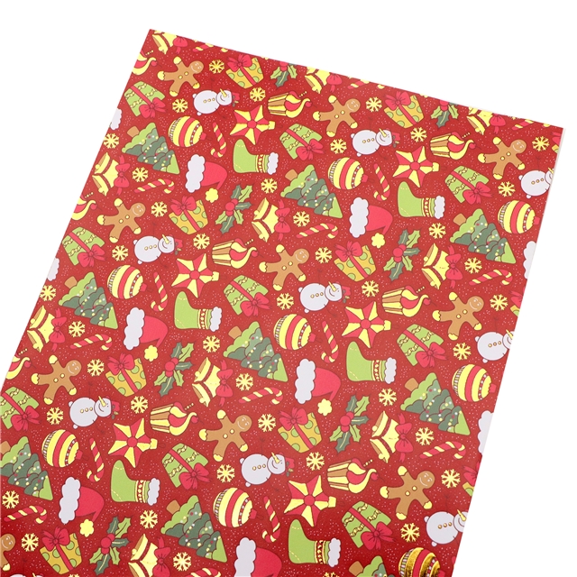 self printed gold foil faux leather fabric
