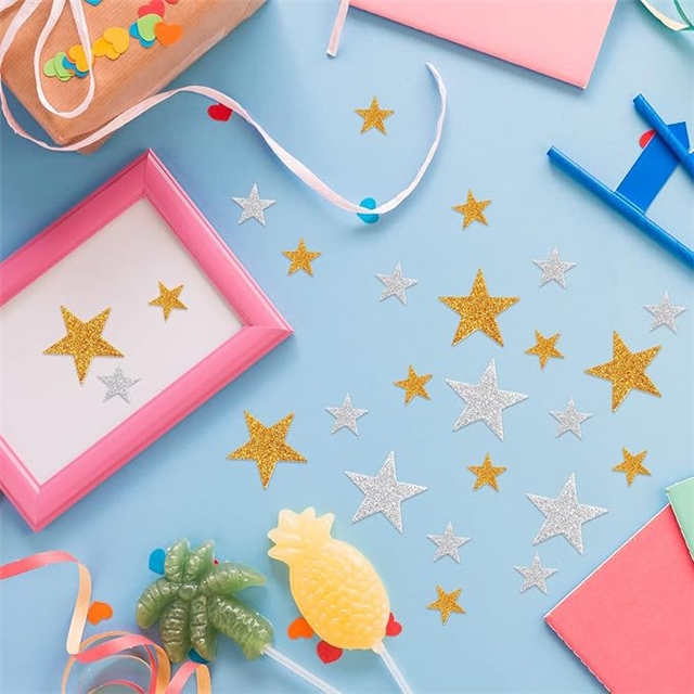 EVA big small mixed star foam fine powder glitter sticker