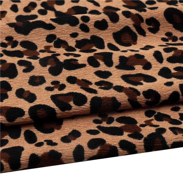 leopard print corduroy fabric