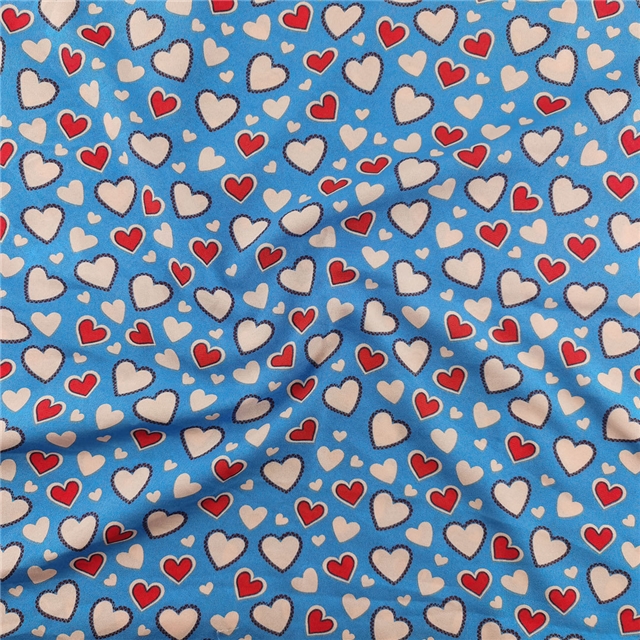 Micro-stretch printed heart-shaped fabric