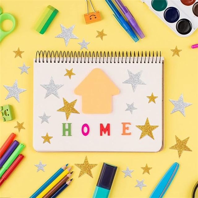 EVA big small mixed star foam fine powder glitter sticker