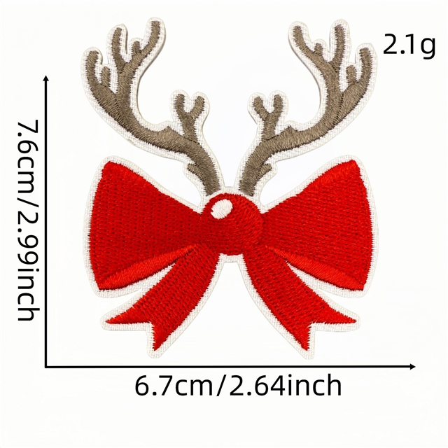 back with glue christmas bow series embroidery patch (back with glue)