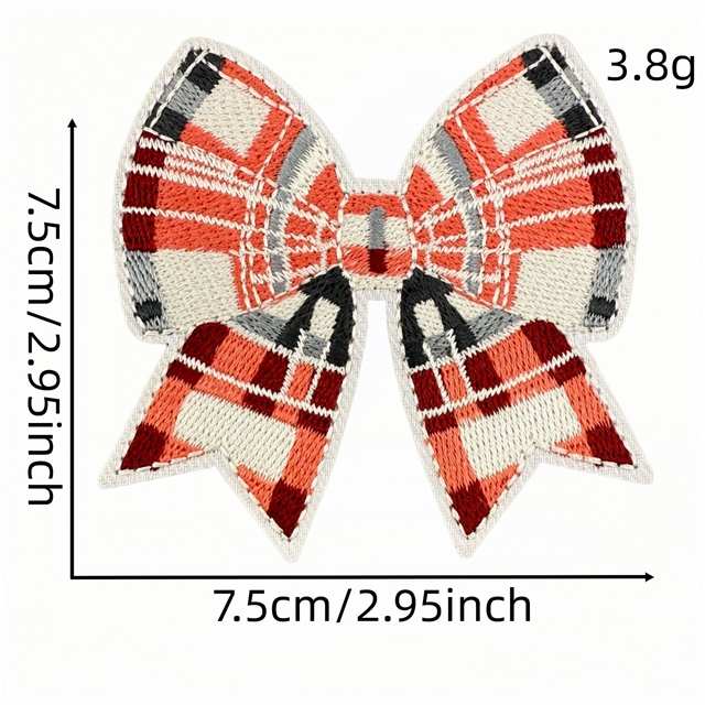 back with glue christmas bow series embroidery patch (back with glue)