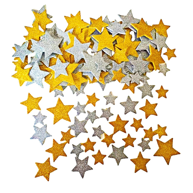 EVA big small mixed star foam fine powder glitter sticker