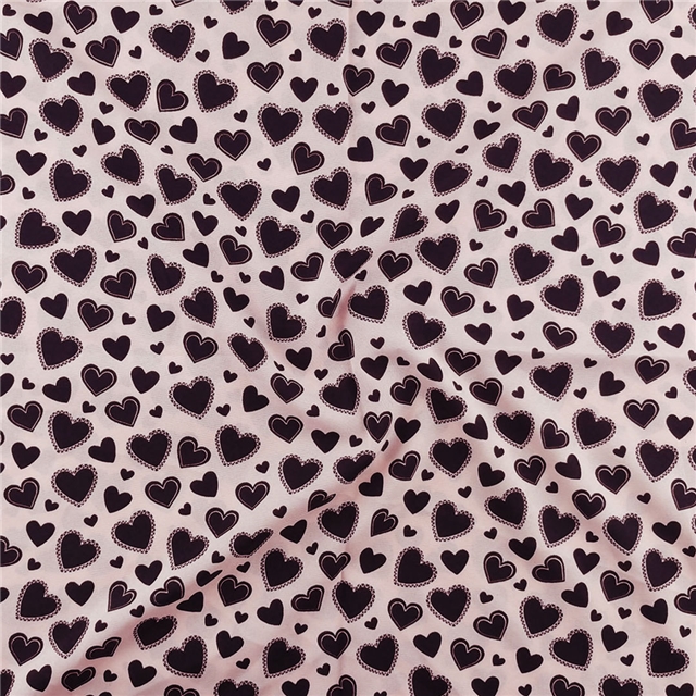 Micro-stretch printed heart-shaped fabric