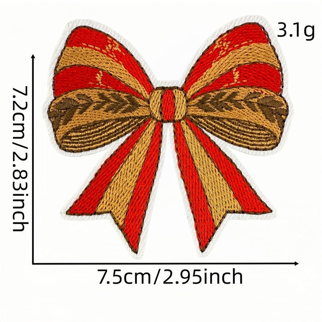 back with glue christmas bow series embroidery patch (back with glue)