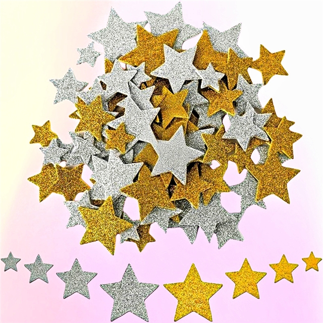 EVA big small mixed star foam fine powder glitter sticker