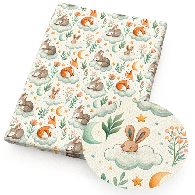 polyester cotton animal series polyester cotton fabric set (4 pcs/set)