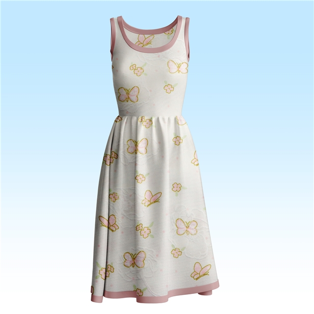 offset printed flower butterfly polyester fabric