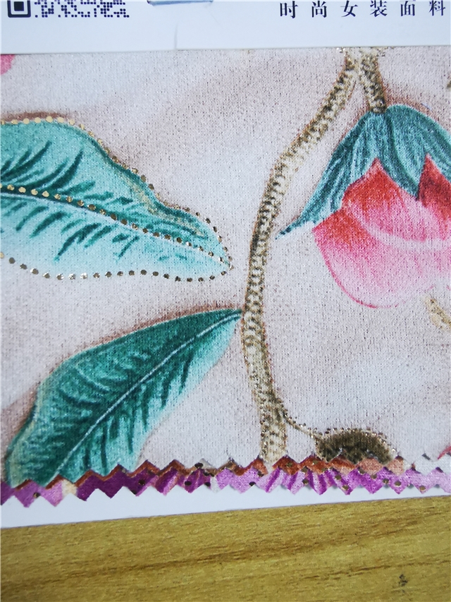 2 ways hot stamping flower suede fabric