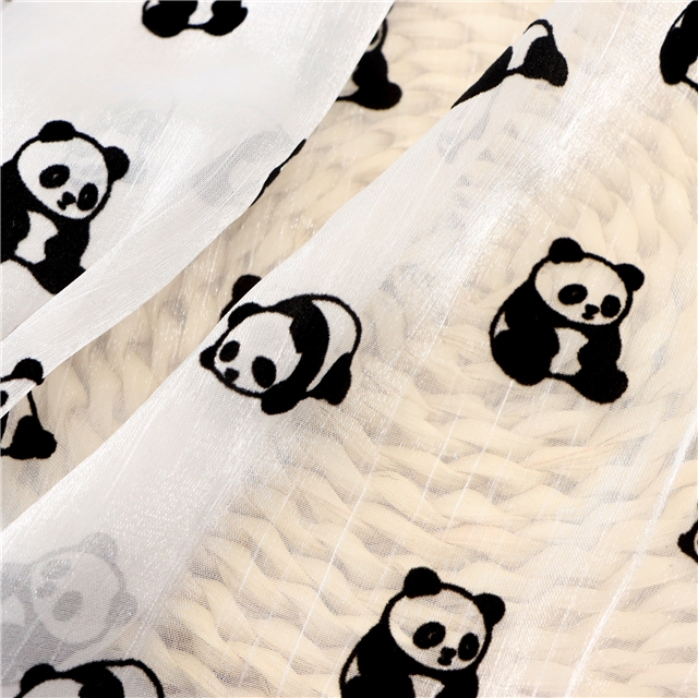 velvet panda shimmering ice flower wrinkled organza fabric