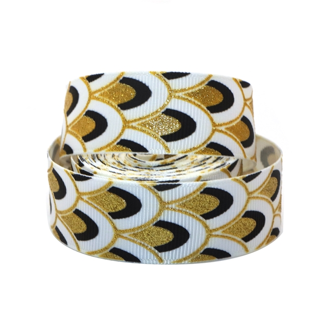 7/8" 22mm glitter&ink GROSGRAIN glitter ribbon