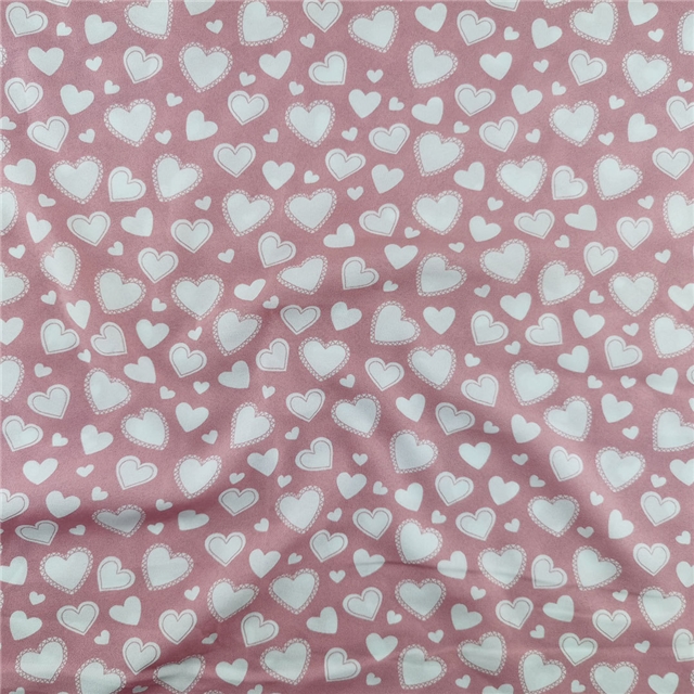 Micro-stretch printed heart-shaped fabric