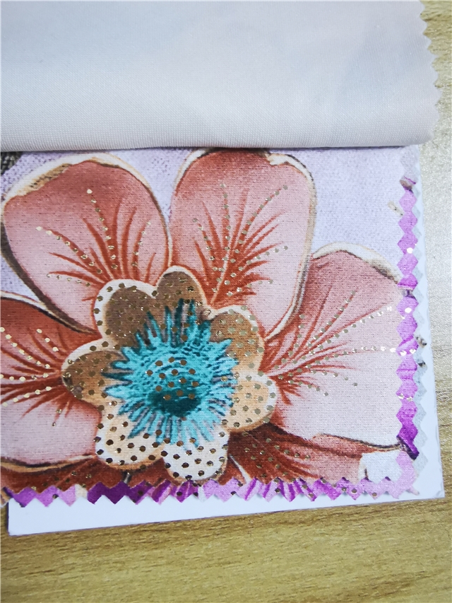 2 ways hot stamping flower suede fabric