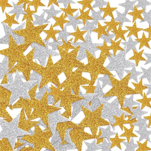EVA big small mixed star foam fine powder glitter sticker