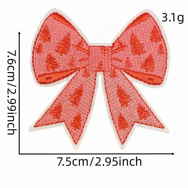 back with glue christmas bow series embroidery patch (back with glue)