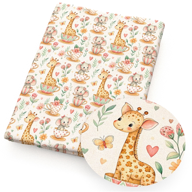 polyester cotton animal series polyester cotton fabric set (4 pcs/set)