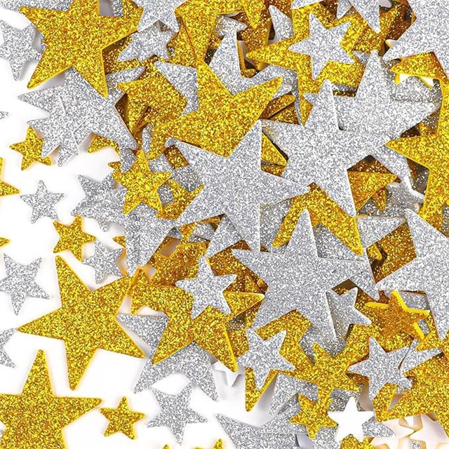 EVA big small mixed star foam fine powder glitter sticker
