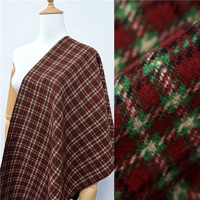 plaid woolen fabric