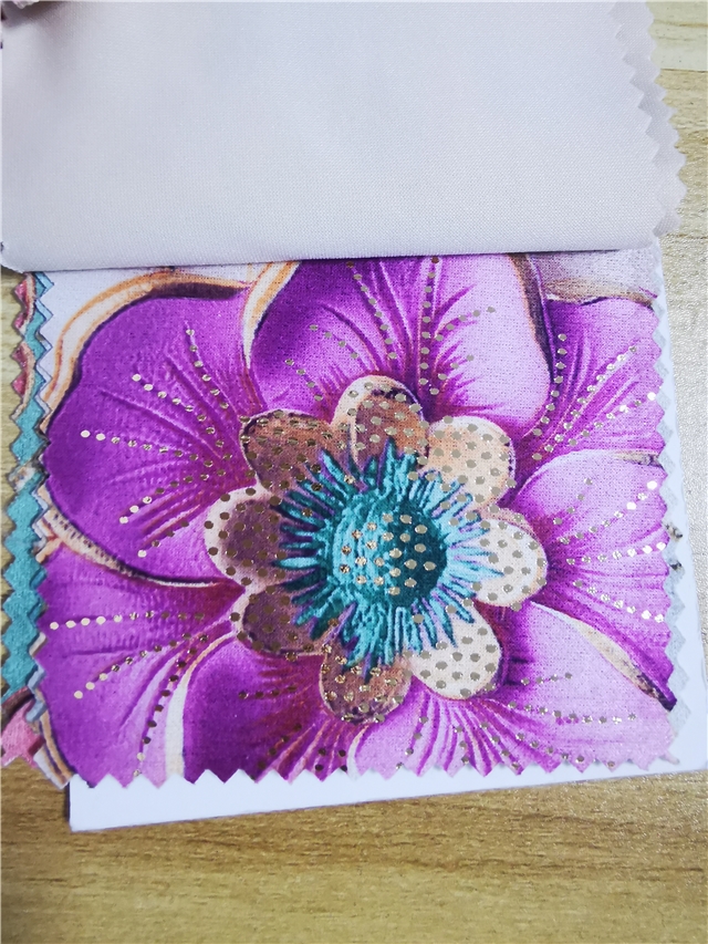2 ways hot stamping flower suede fabric