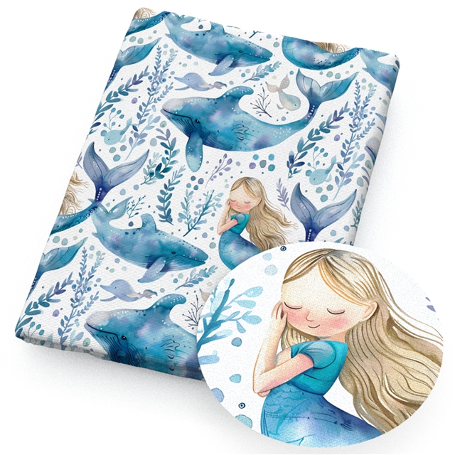 polyester cotton ocean series polyester cotton fabric set (12 pcs/set)