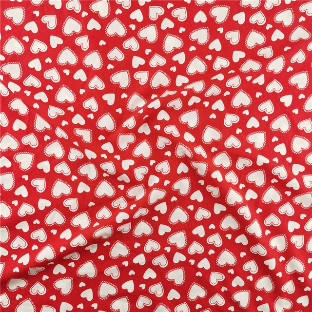 Micro-stretch printed heart-shaped fabric