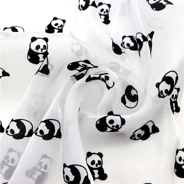 velvet panda shimmering ice flower wrinkled organza fabric
