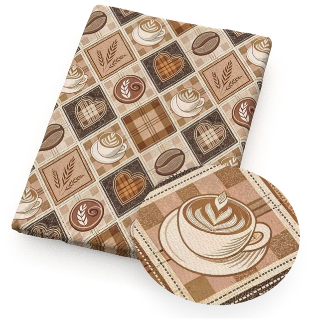 polyester cotton coffee series polyester cotton fabric set (4 pcs/set)