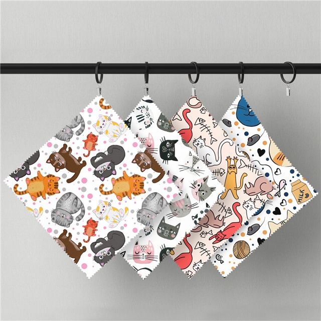 polyester cotton cat series polyester cotton fabric set (7 pcs/set) polyester cotton fabric,50*45cm(19.7*17.7