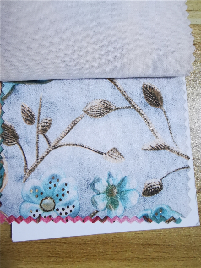 2 ways hot stamping flower suede fabric