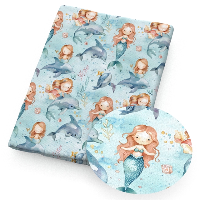 polyester cotton ocean series polyester cotton fabric set (12 pcs/set)