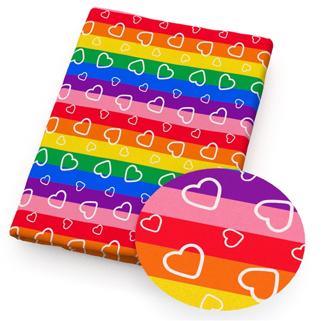 polyester cotton rainbow stars heart series polyester cotton fabric set (4 pcs/set)