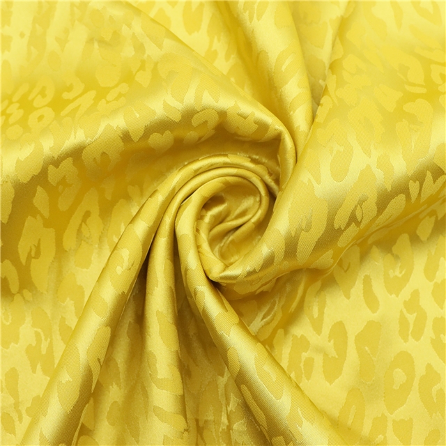 small leopard print dark satin face jacquard fabric