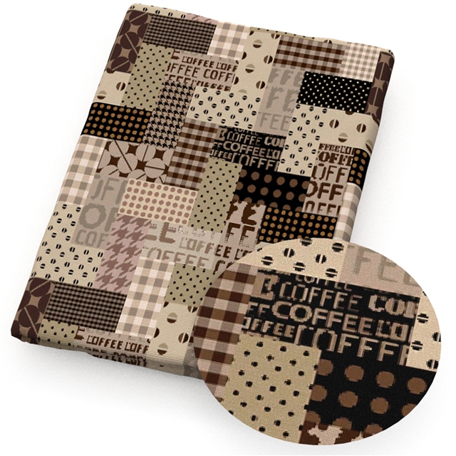 polyester cotton coffee series polyester cotton fabric set (4 pcs/set)
