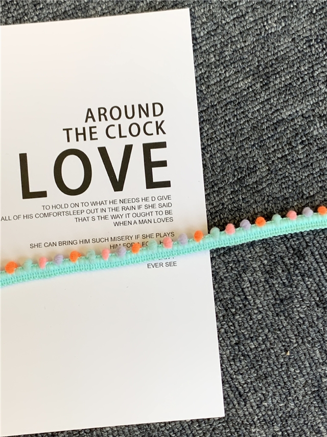 colorful single-sided woolen ball lace
