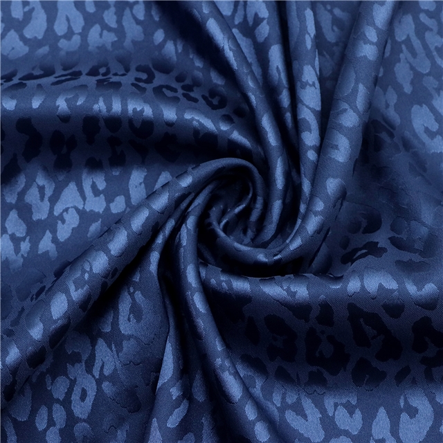 small leopard print dark satin face jacquard fabric 11#royal blue,50*150cm(19.7*59.1