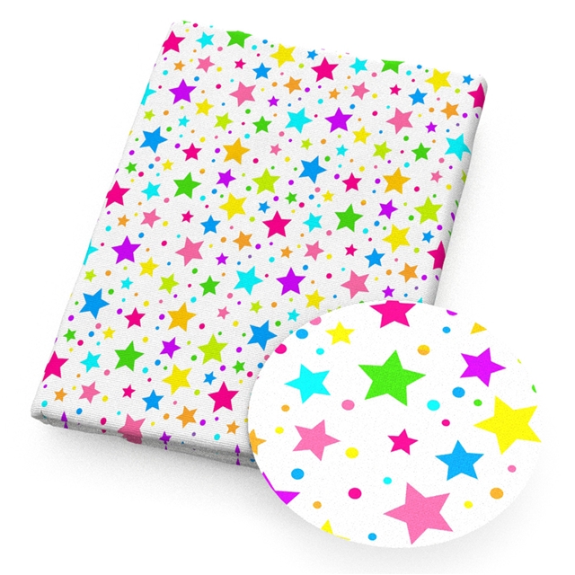 polyester cotton rainbow stars heart series polyester cotton fabric set (4 pcs/set)