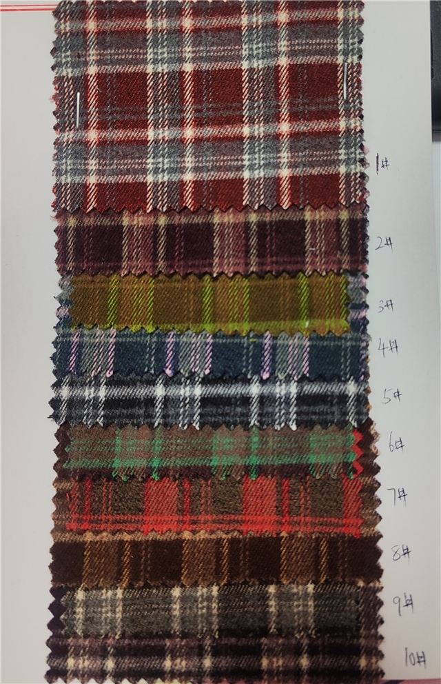 polyester cotton brushed yarn dyed checkered fabric