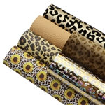 sunflower leopard print synthetic leather set（6pcs/set）