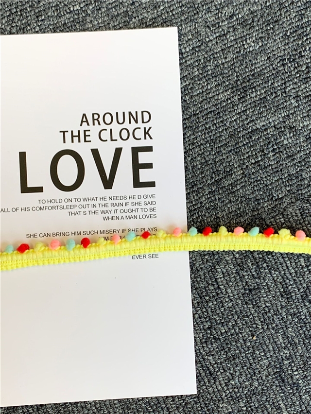 colorful single-sided woolen ball lace