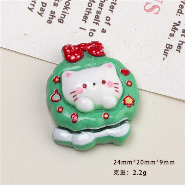 resin Christmas Cat Series 3D Resin Accessories