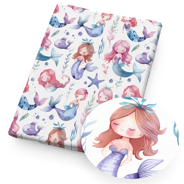 polyester cotton ocean series polyester cotton fabric set (12 pcs/set)