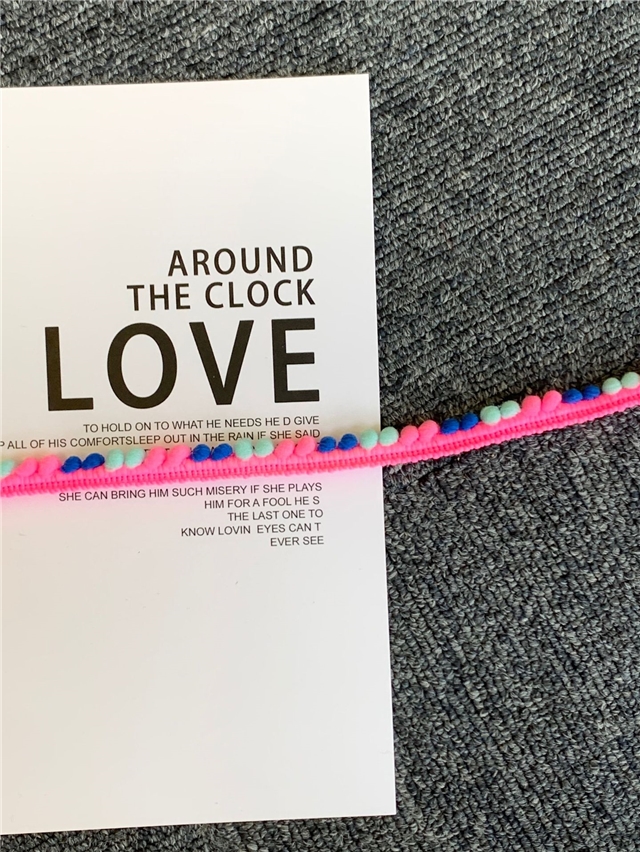 colorful single-sided woolen ball lace