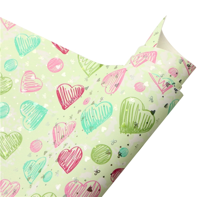 laser silver hot stamping crown heart faux leather 30*135cm(11.8*53.1